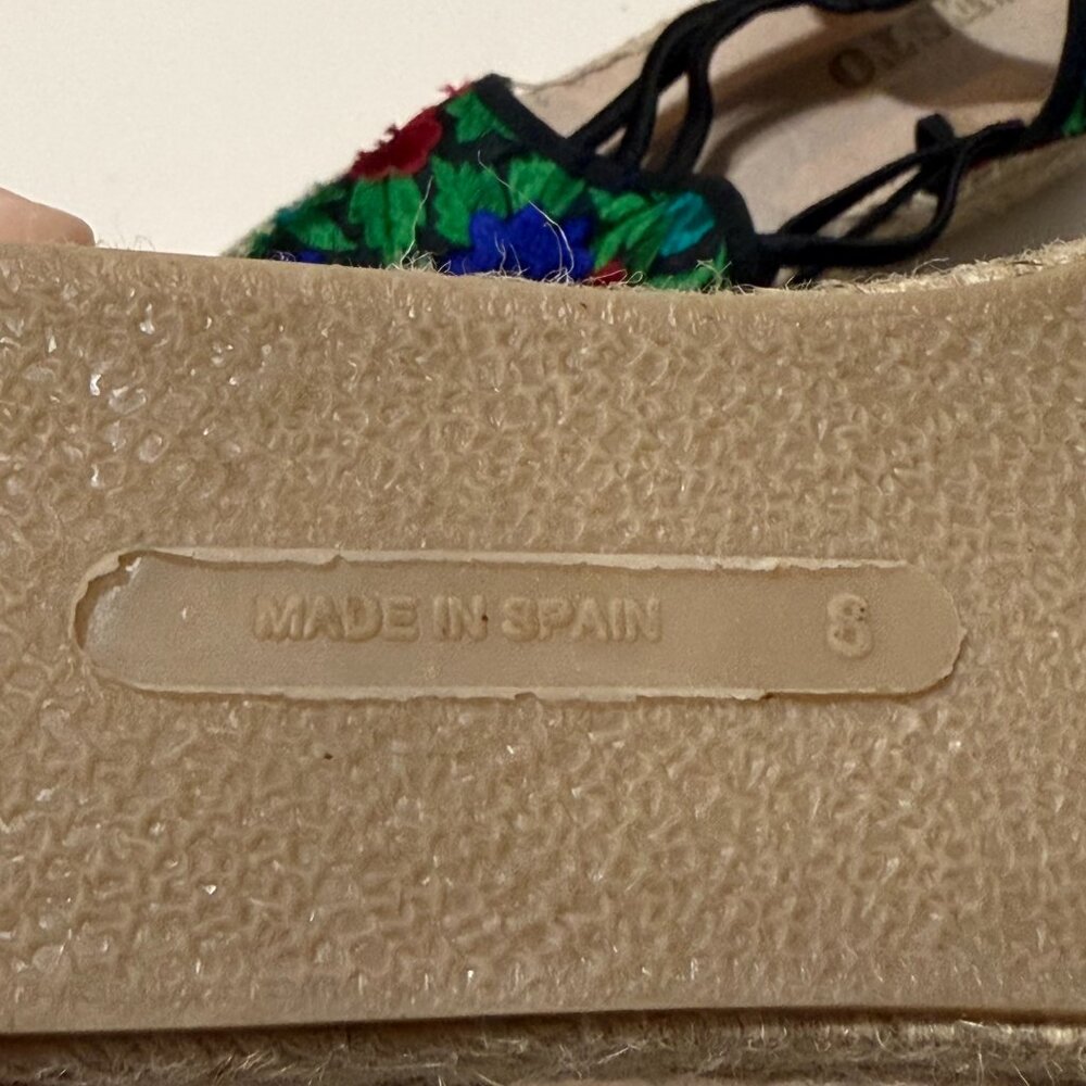 Sesto Meucci Womens Juan Slingback Canvas Wedge Espadrille 7 M Floral - Picture 2 of 8